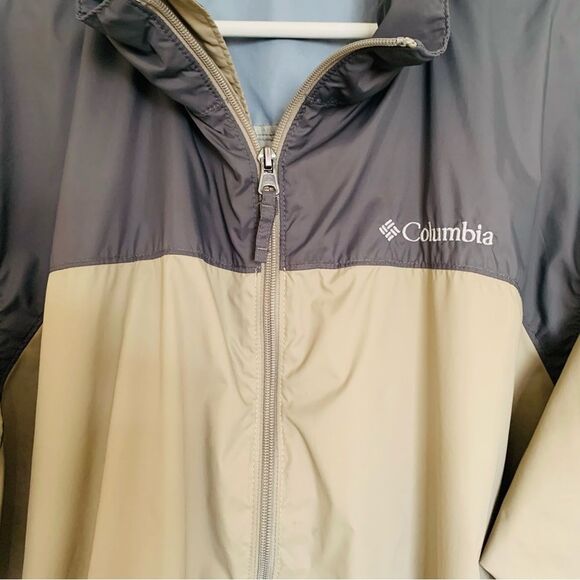 Columbia Men’s Two-Tone Black/Tan Hooded Glennaker Lake Rain Jacket | Size: L - Picture 3 of 12